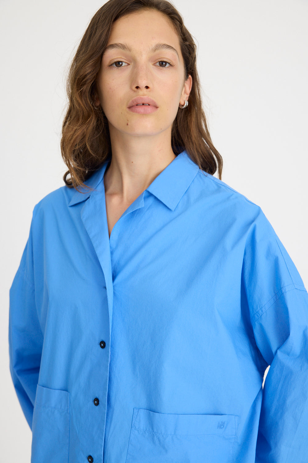Lou Bowling Collar Shirt - Ink Blue