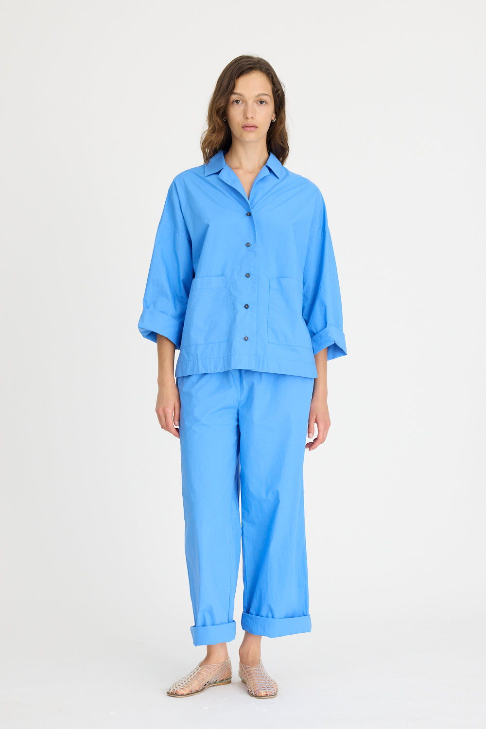 Lou Bowling Collar Shirt - Ink Blue