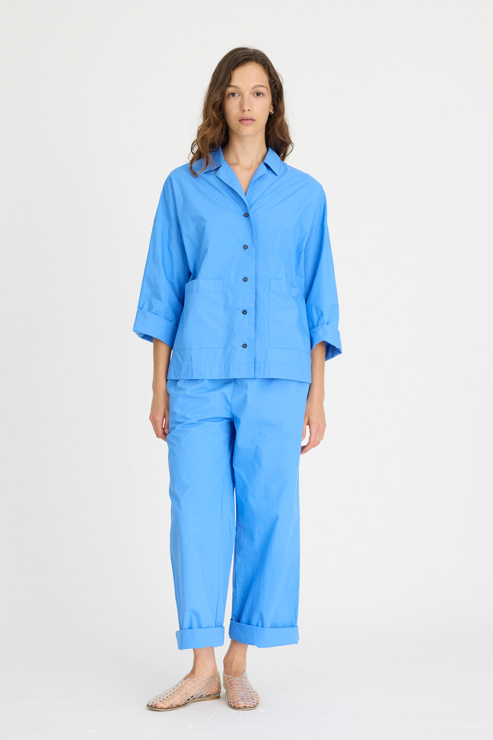 Lou Bowling Collar Shirt - Ink Blue