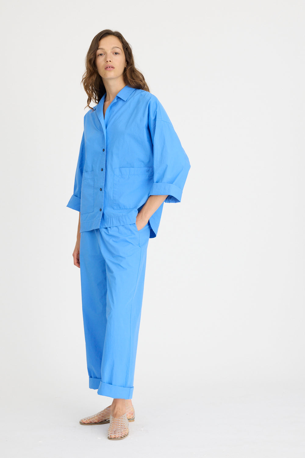 Lou Bowling Collar Shirt - Ink Blue