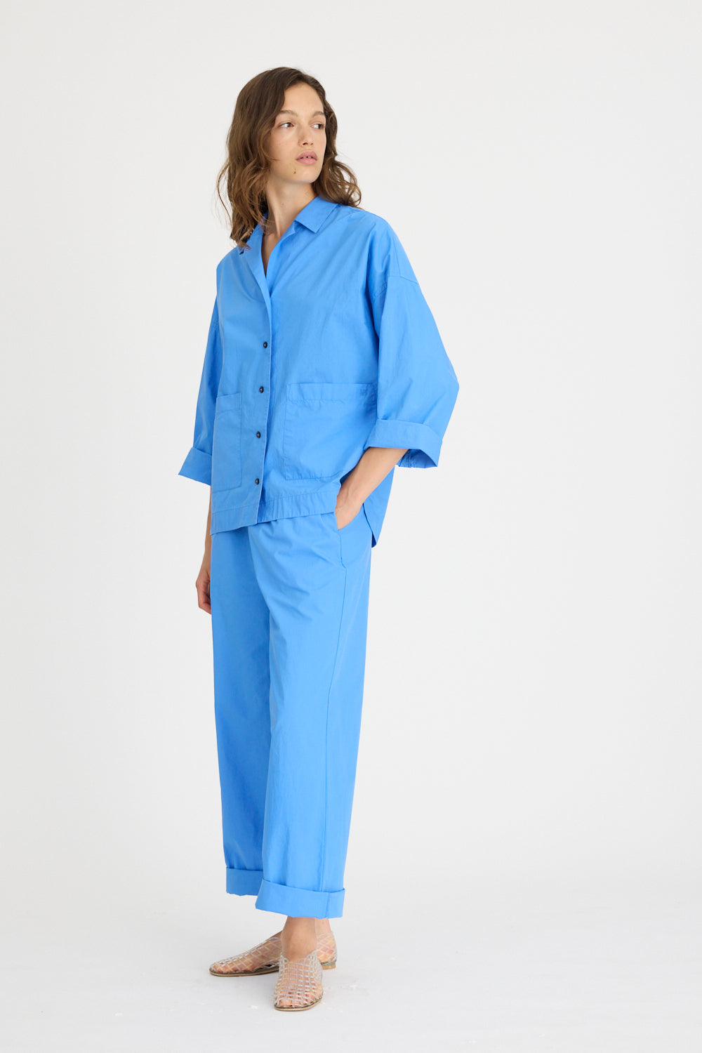 Lou Bowling Collar Shirt - Ink Blue