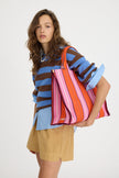 Rialto - Large Tote - Mandarina/Plumeria/Fig Stripe