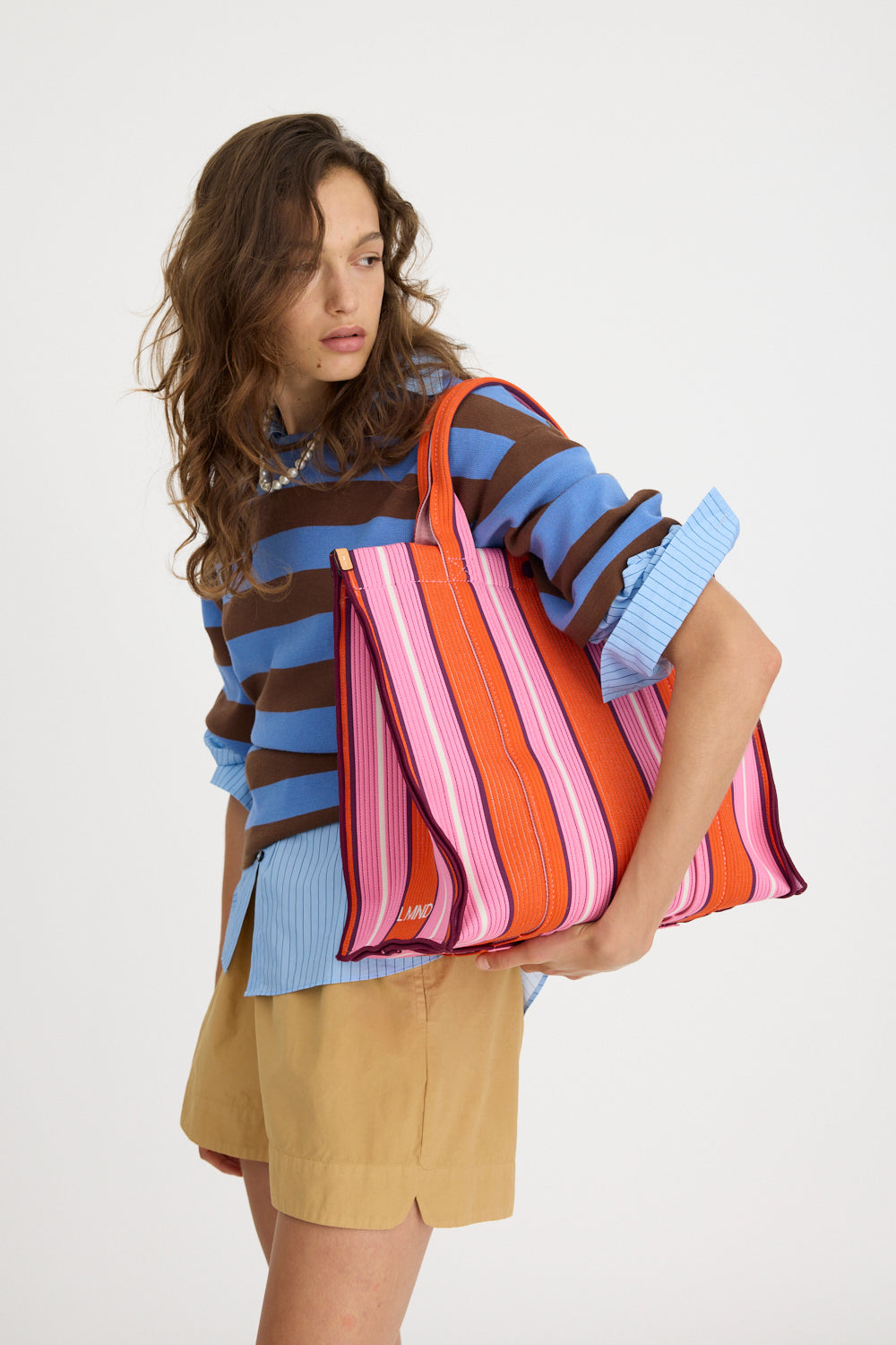 Rialto - Large Tote - Mandarina/Plumeria/Fig Stripe