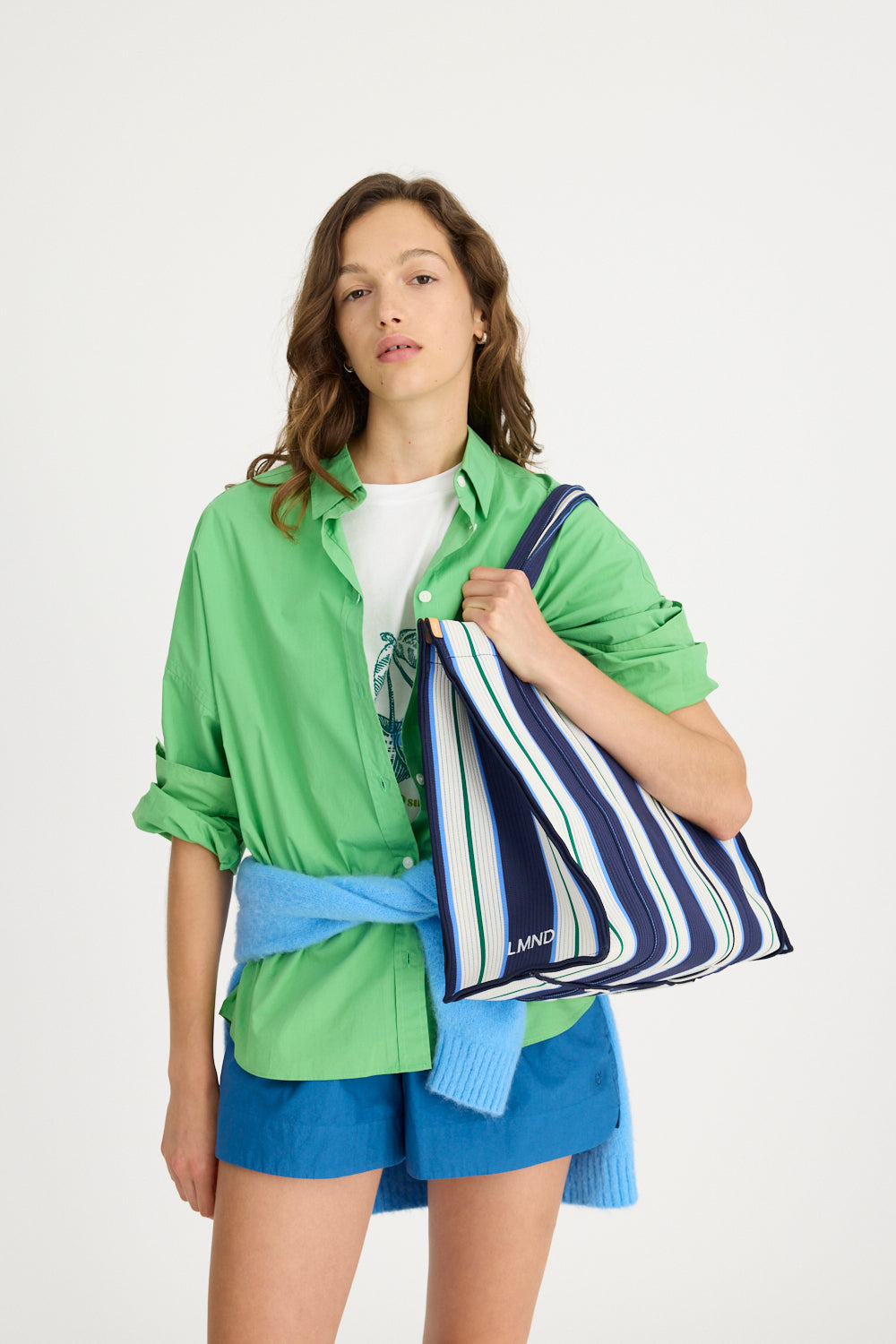 Rialto - Large Tote - Navy/Ink Blue/Verde Stripe