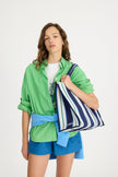 Rialto - Large Tote - Navy/Ink Blue/Verde Stripe
