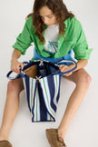 Rialto - Large Tote - Navy/Ink Blue/Verde Stripe