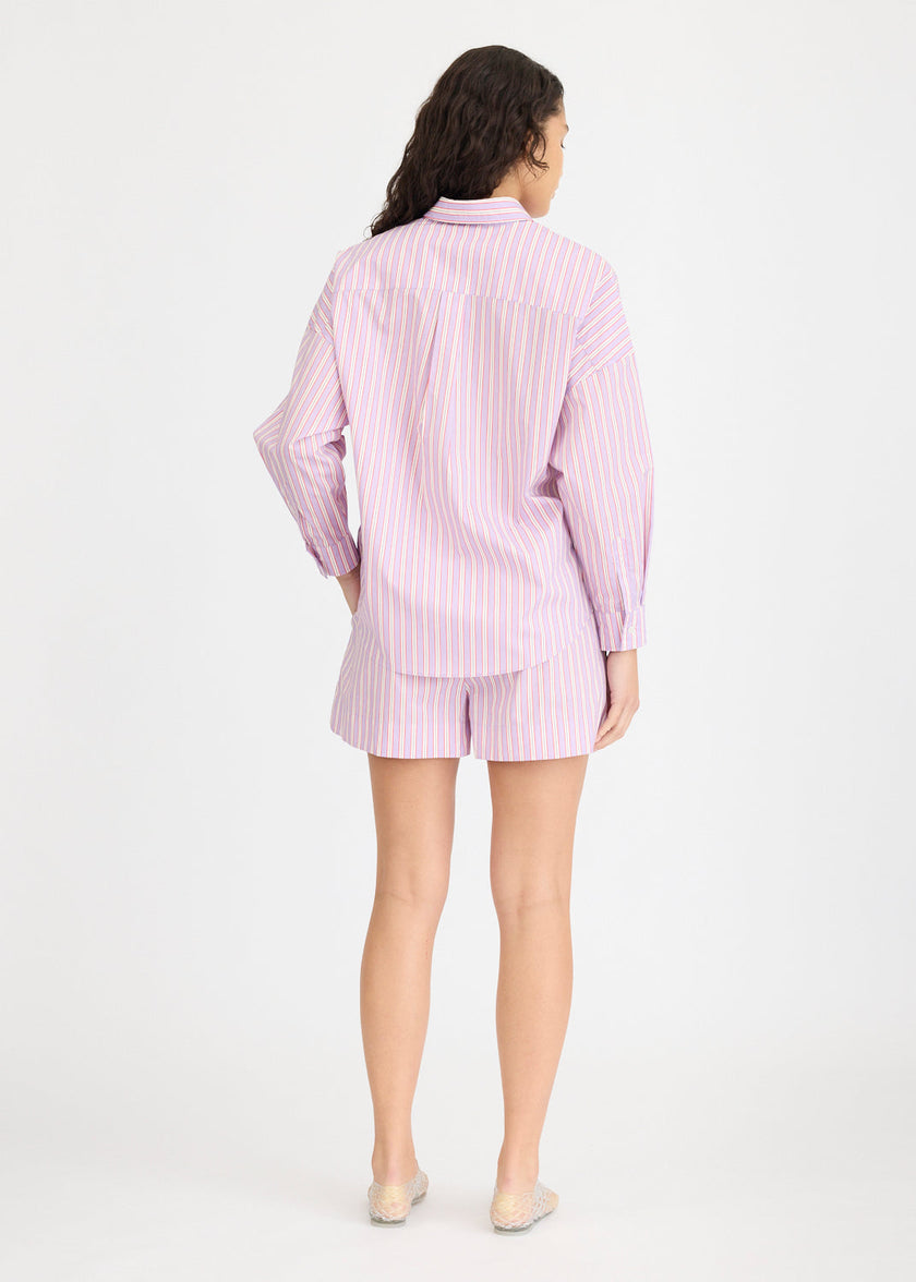 Chiara Long Sleeve Shirt Stripe - Viola/True Red/Cherry