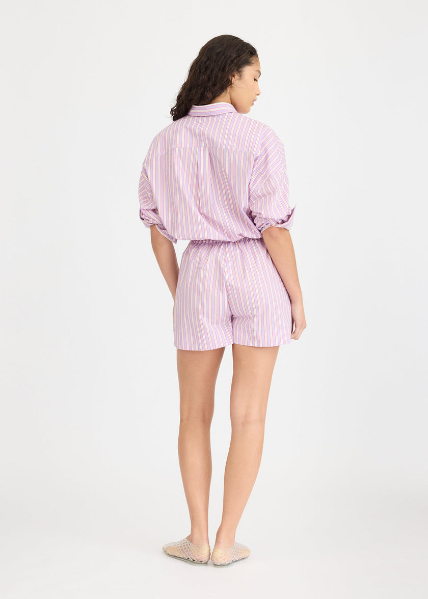 Chiara Long Sleeve Shirt Stripe - Viola/True Red/Cherry