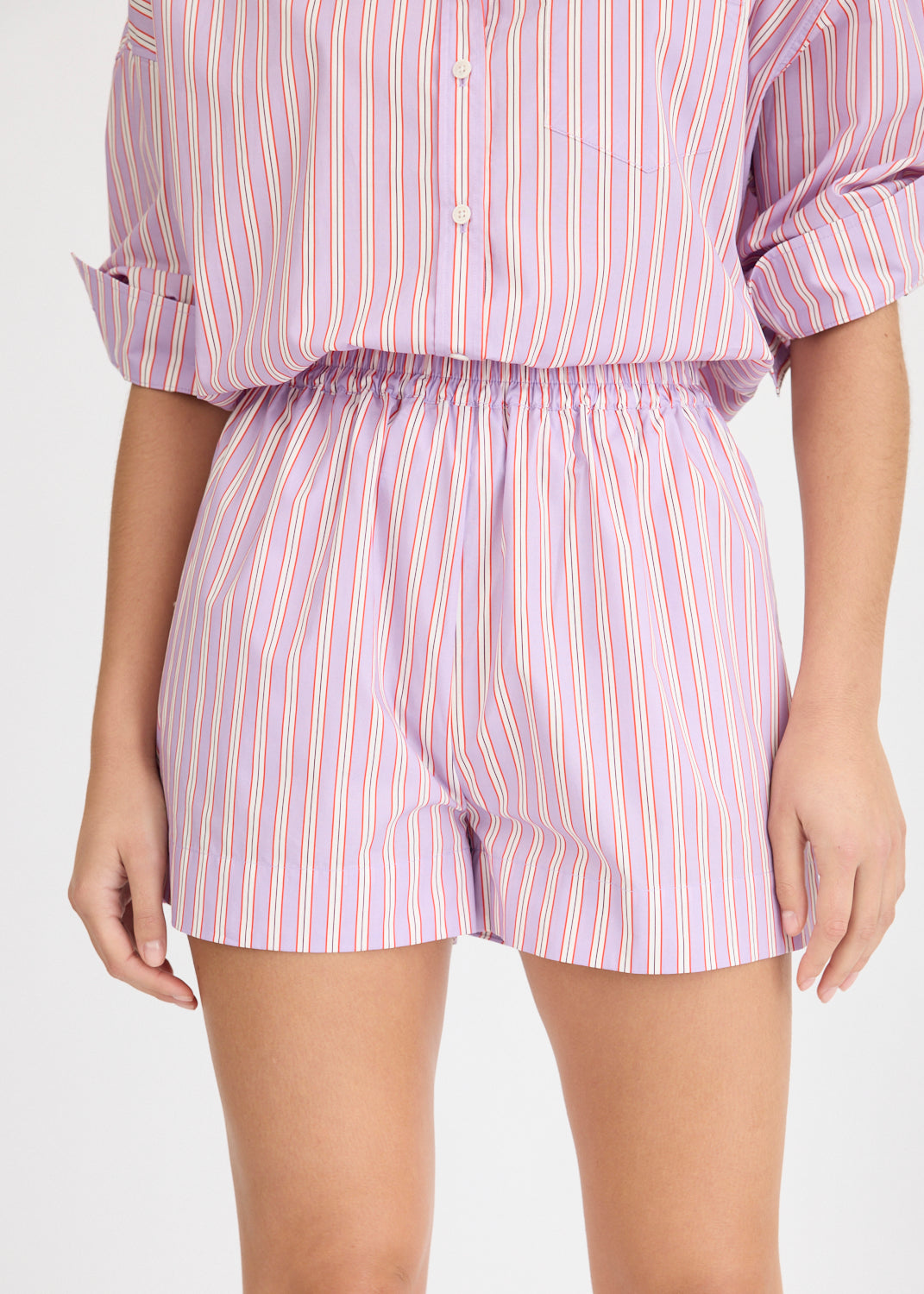 Chiara Long Sleeve Shirt Stripe - Viola/True Red/Cherry
