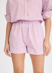 Chiara Long Sleeve Shirt Stripe - Viola/True Red/Cherry