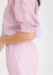 Chiara Long Sleeve Shirt Stripe - Viola/True Red/Cherry
