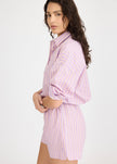 Chiara Long Sleeve Shirt Stripe - Viola/True Red/Cherry