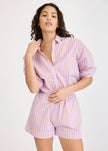 Chiara Long Sleeve Shirt Stripe - Viola/True Red/Cherry