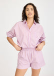 Chiara Long Sleeve Shirt Stripe - Viola/True Red/Cherry