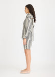Chiara Mid Length Shorts - Black and White Stripe