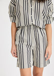 Chiara Open Yoke Shirt - Black and White Stripe
