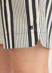 Chiara Mid Length Shorts - Black and White Stripe