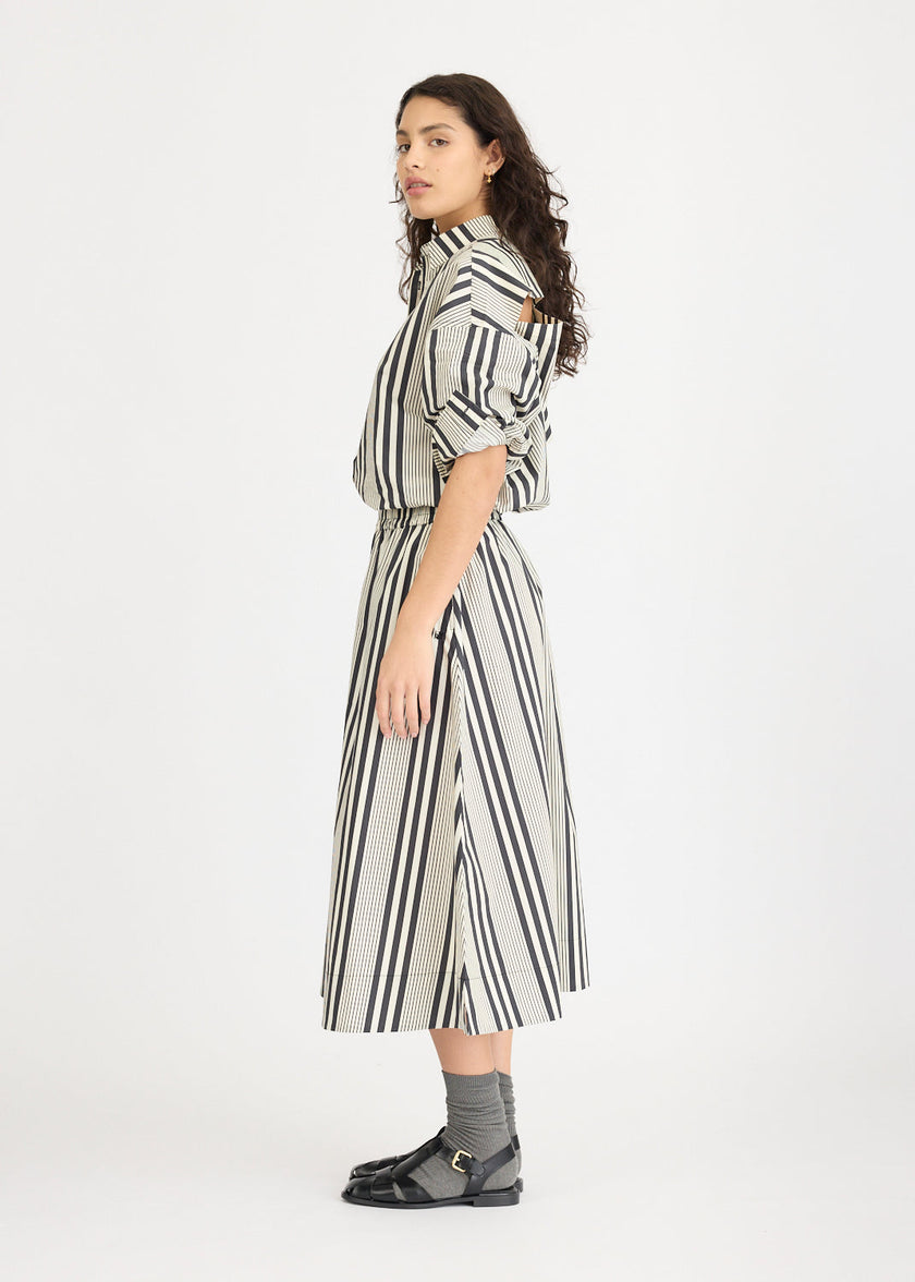 Chiara Skirt Stripe - Black/Ivory