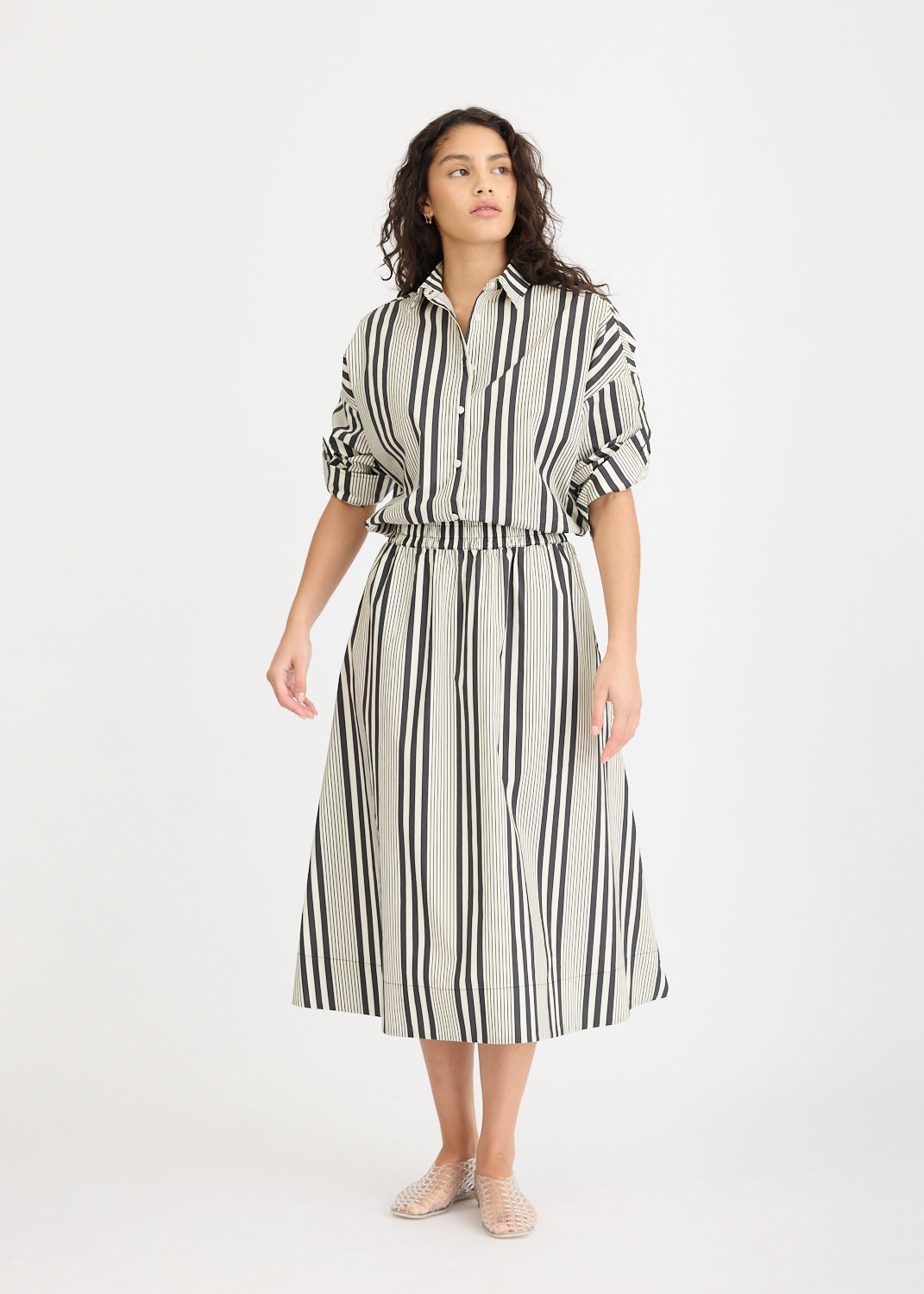 Chiara Skirt Stripe - Black/Ivory