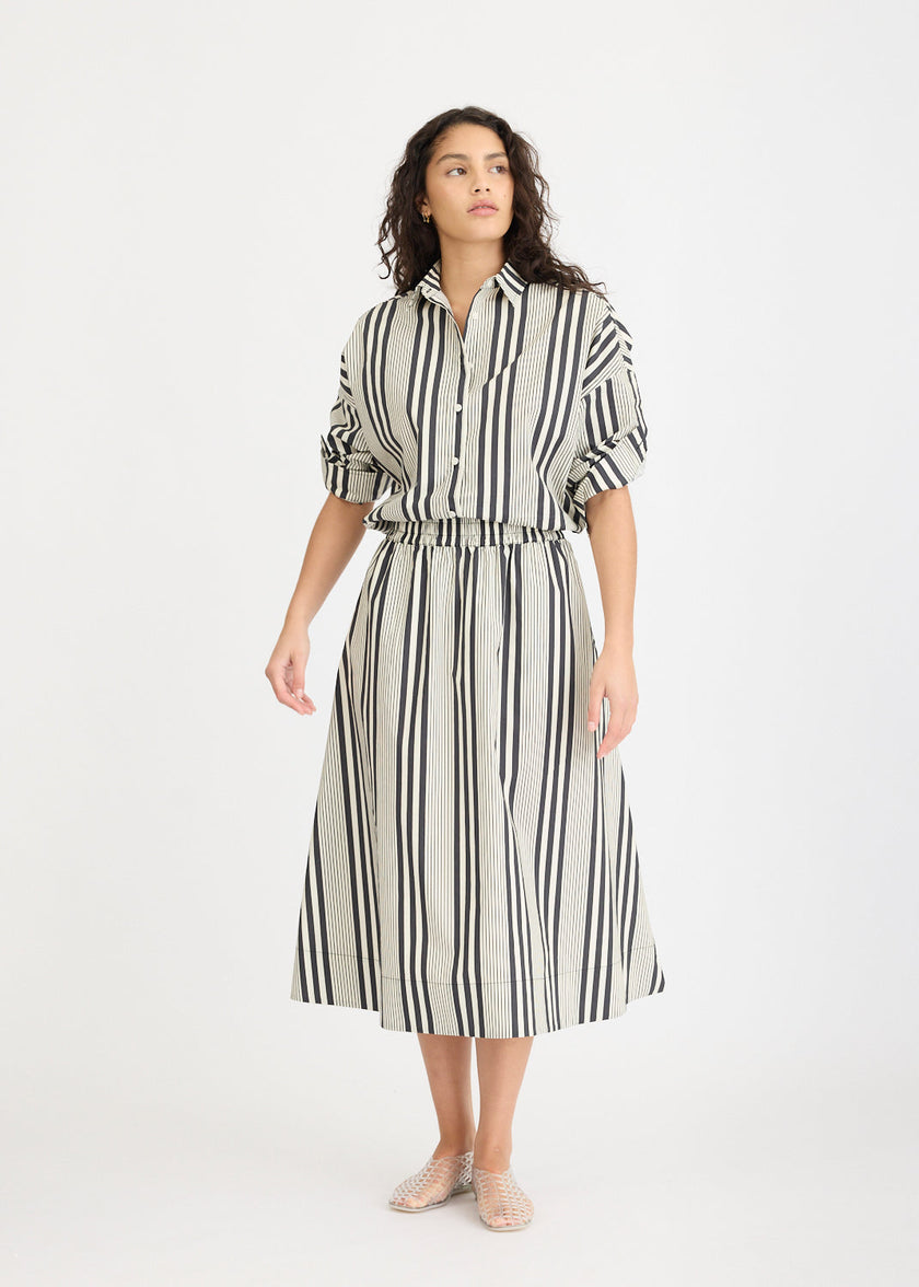 Chiara Skirt Stripe - Black/Ivory