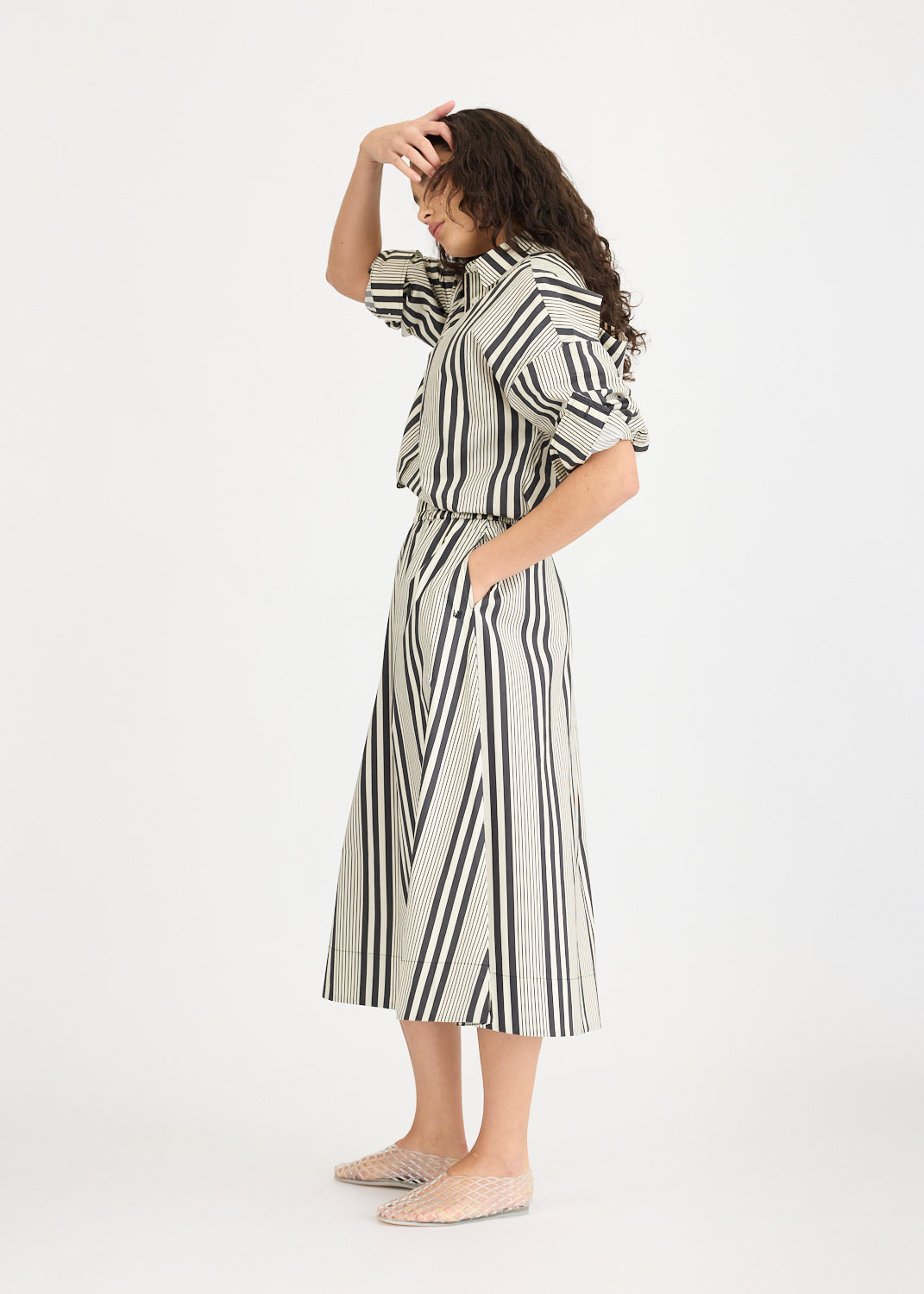Chiara Skirt Stripe - Black/Ivory