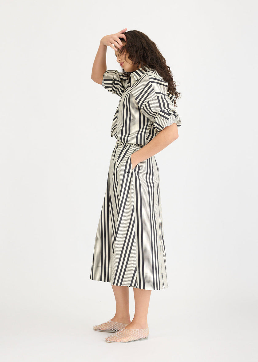Chiara Skirt Stripe - Black/Ivory