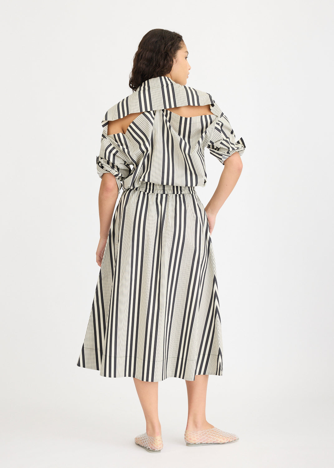 Chiara Skirt Stripe - Black/Ivory
