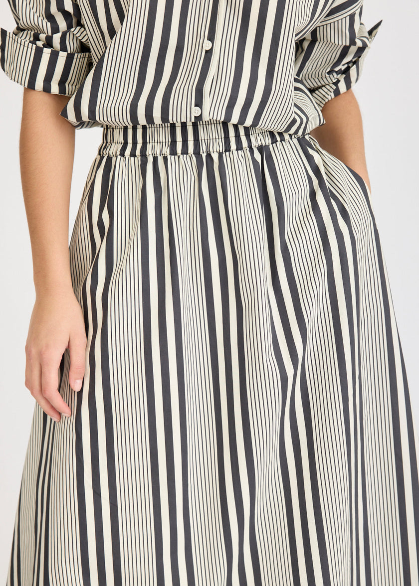 Chiara Skirt Stripe - Black/Ivory