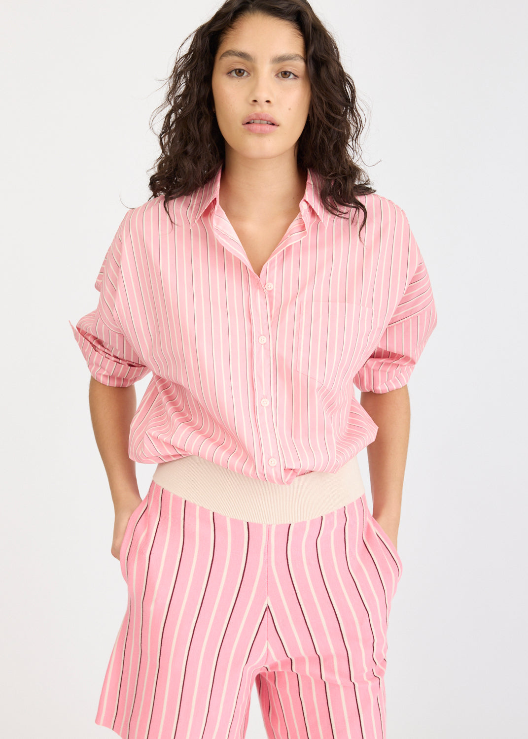 Chiara Long Sleeve Shirt Stripe - Bonbon Stripes