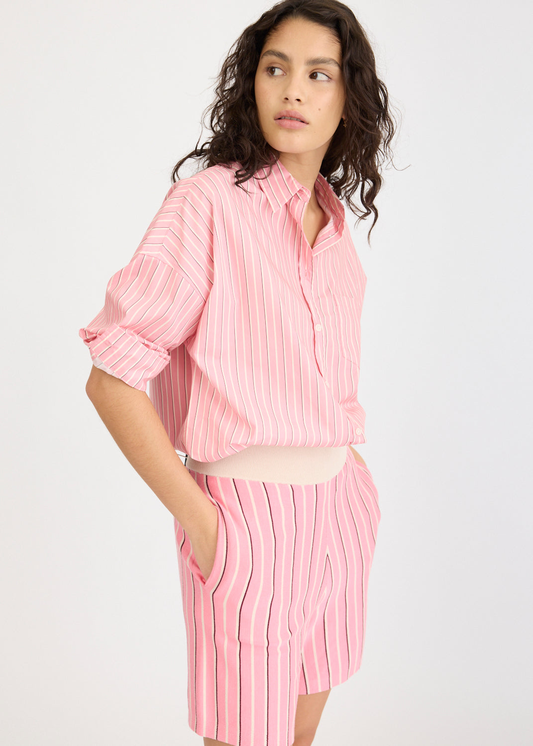 Chiara Long Sleeve Shirt Stripe - Bonbon Stripes