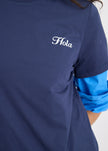 Hola Tee - Navy + Ivory Hola (Flocking)
