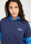 Hola Tee - Navy + Ivory Hola (Flocking)