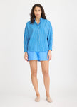Chiara Long Sleeve Shirt Stripe - Ink Blue Stripes