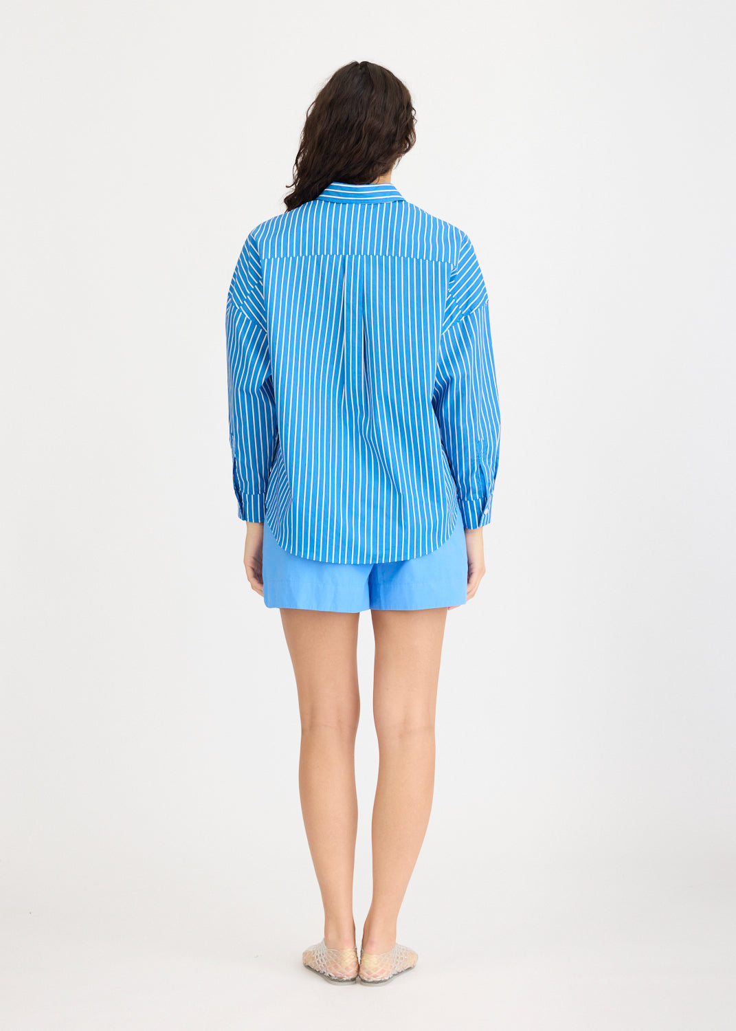 Chiara Long Sleeve Shirt Stripe - Ink Blue Stripes
