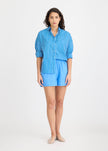 Chiara Long Sleeve Shirt Stripe - Ink Blue Stripes