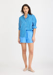 Chiara Long Sleeve Shirt Stripe - Ink Blue Stripes