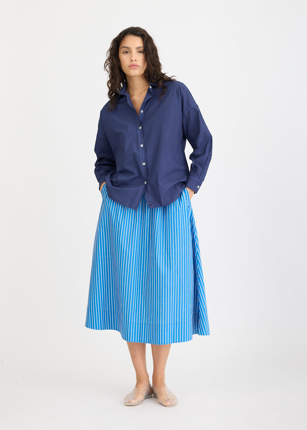 Chiara Skirt Stripe - Ink Blue/Navy/Ivory