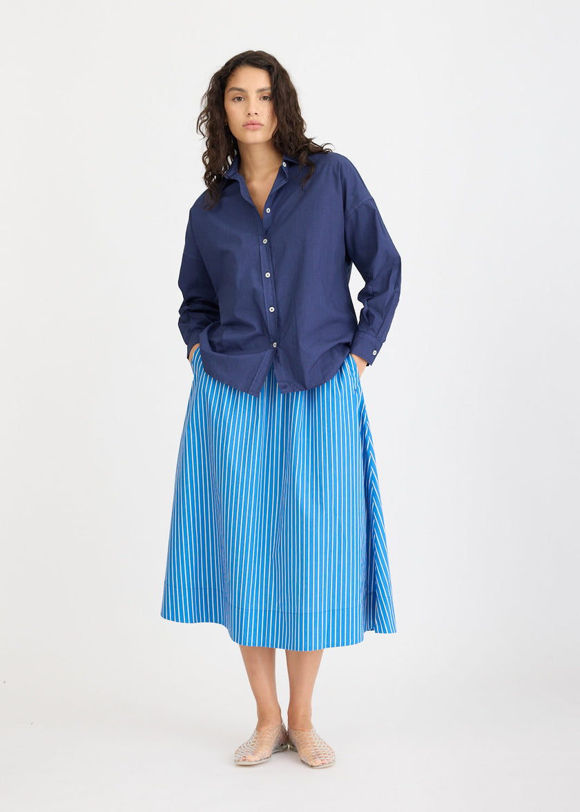 Chiara Skirt Stripe - Ink Blue/Navy/Ivory
