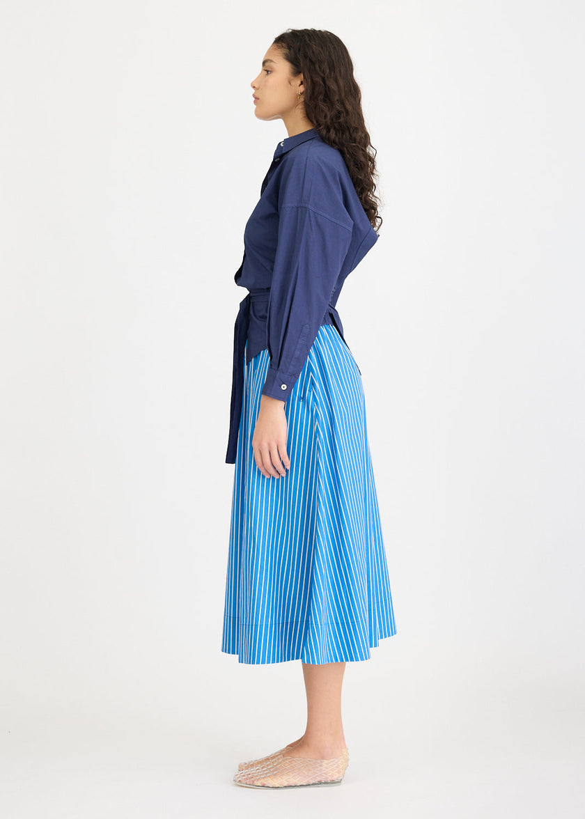 Chiara Long Sleeve Shirt - Backless - Navy