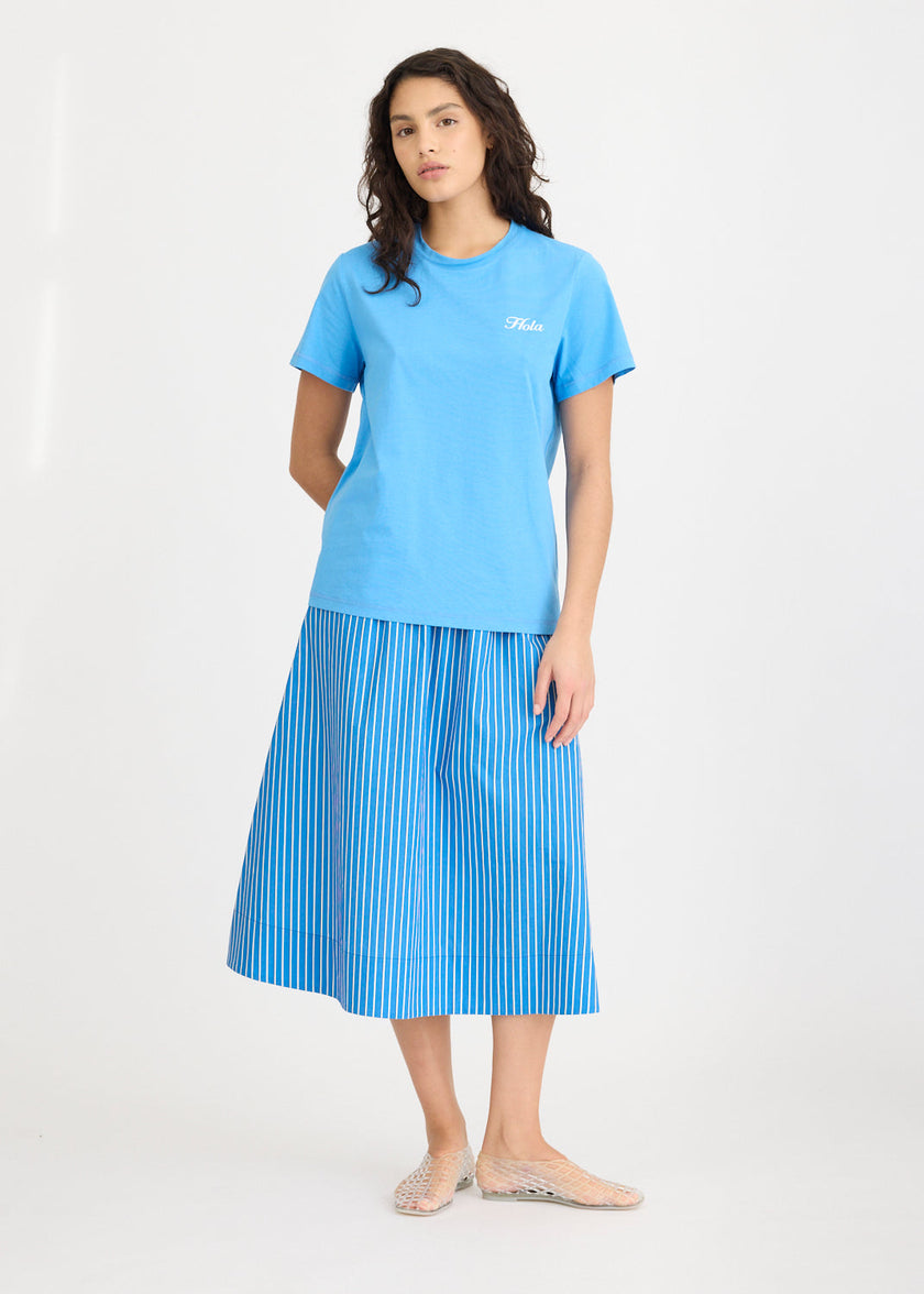 Hola Tee - Ink Blue + Ivory Hola (Flocking)