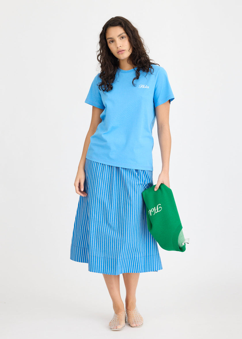 Hola Tee - Ink Blue + Ivory Hola (Flocking)