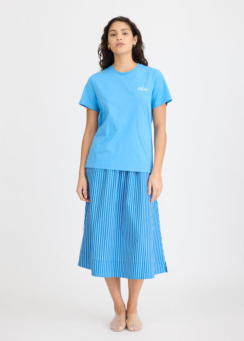 Hola Tee - Ink Blue + Ivory Hola (Flocking)