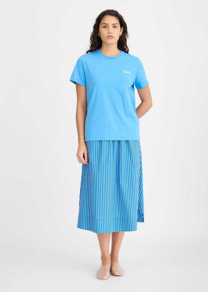 Hola Tee - Ink Blue + Ivory Hola (Flocking)