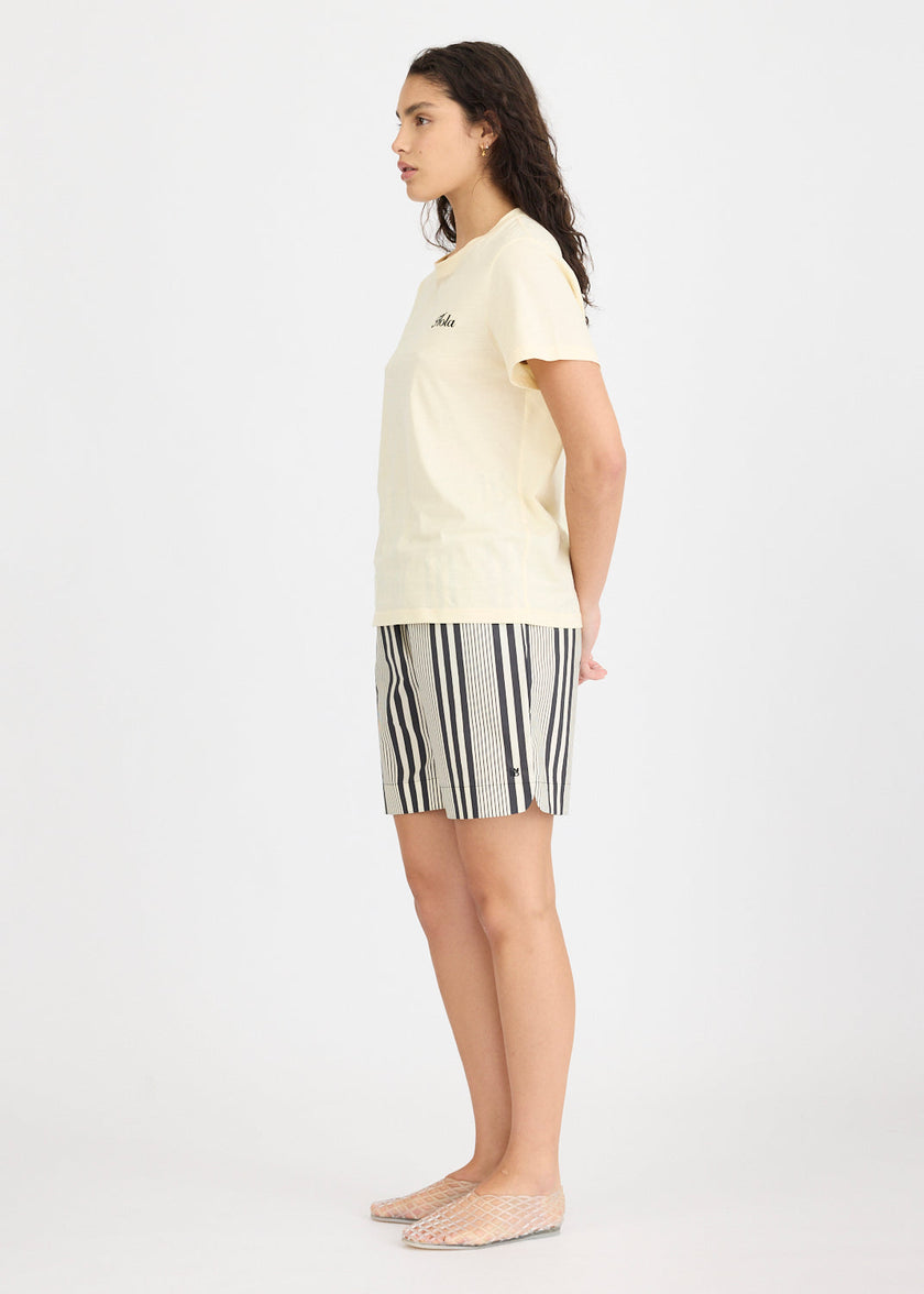 Hola Tee - Birch + Black Hola (Flocking)