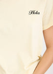 Hola Tee - Birch + Black Hola (Flocking)