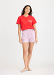 Chiara Shorts Stripe - Viola/True Red/Cherry