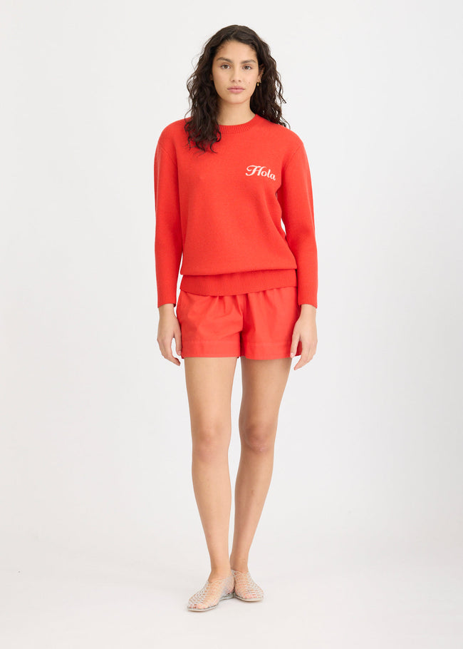 Hola Knit Jumper - True Red + Ivory Hola