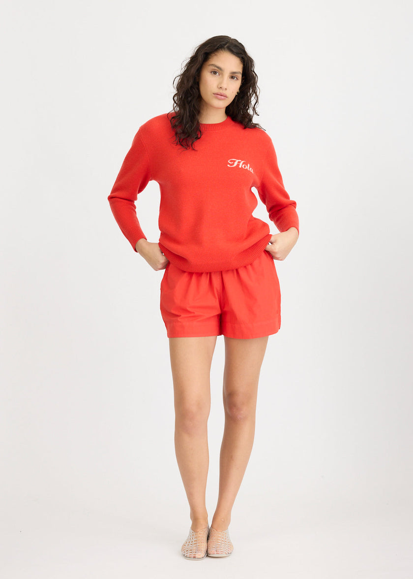 Hola Knit Jumper - True Red + Ivory Hola