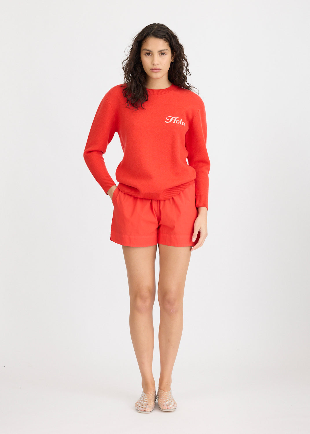 Hola Knit Jumper - True Red + Ivory Hola