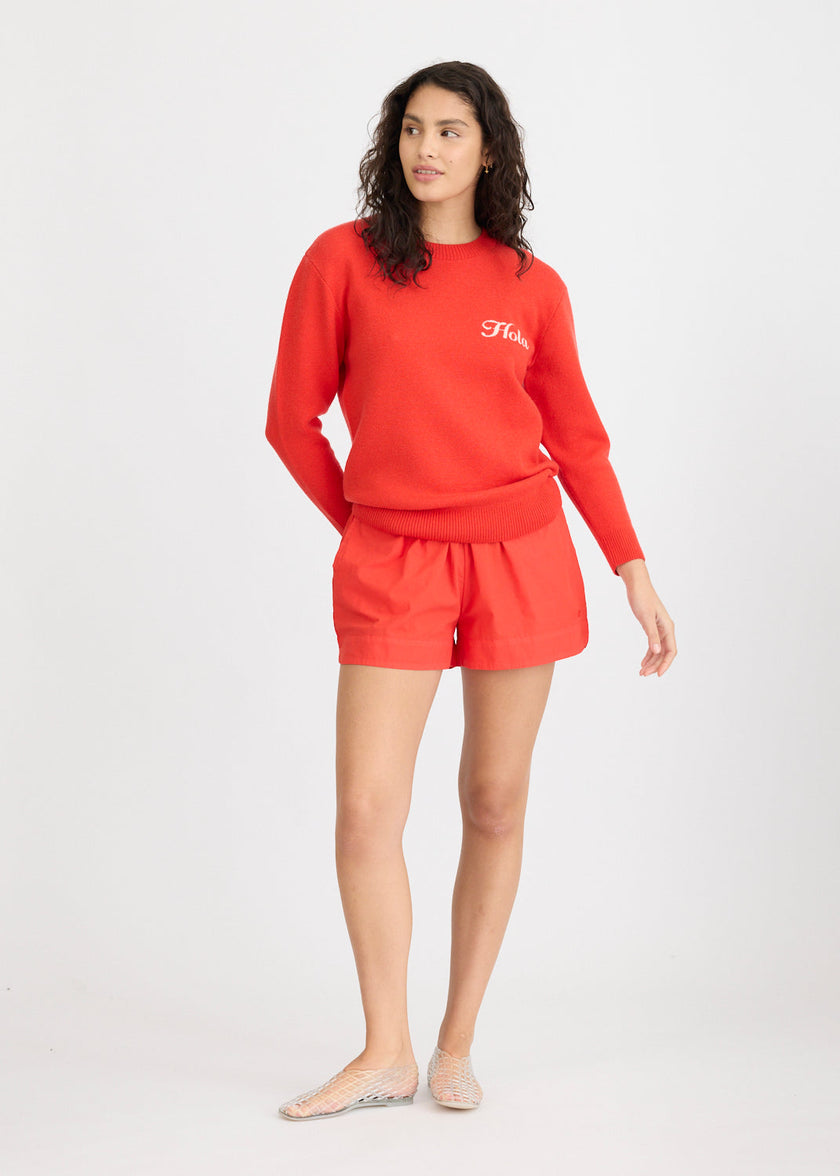 Hola Knit Jumper - True Red + Ivory Hola